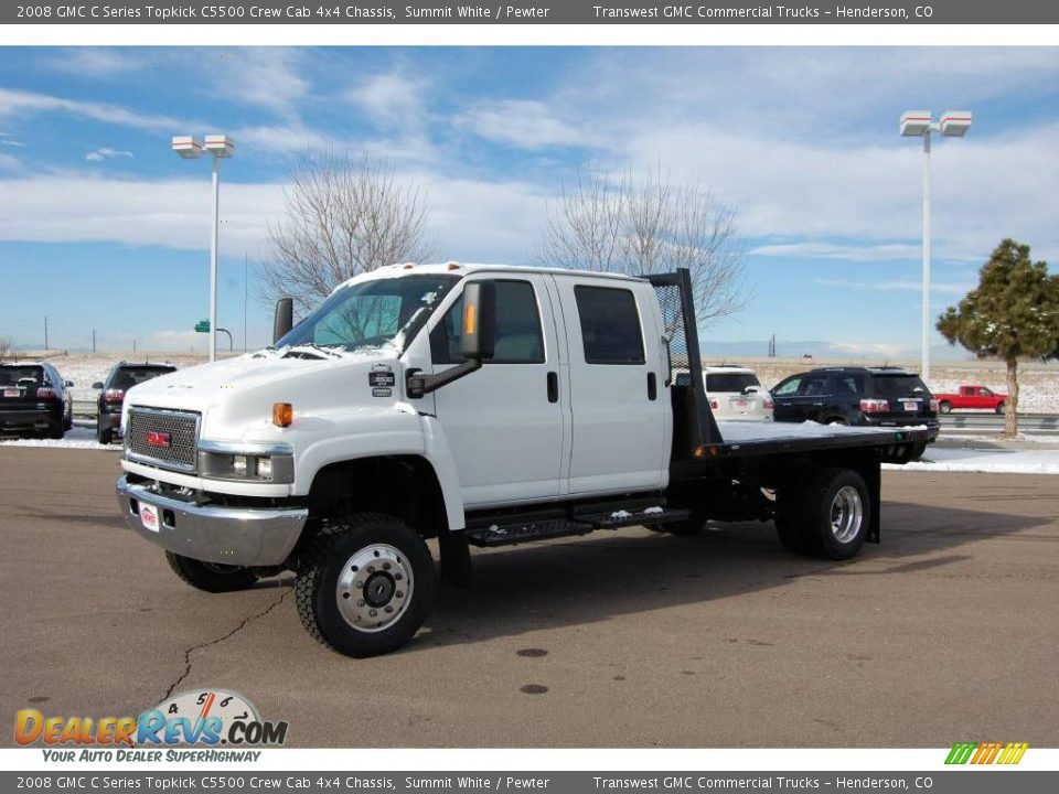 2008 GMC C Series Topkick C5500 Crew Cab 4x4 Chassis Summit White / Pewter Photo #1