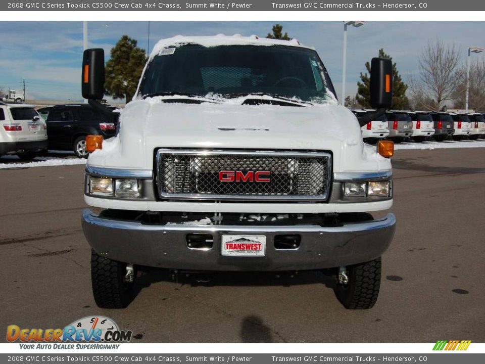 2008 GMC C Series Topkick C5500 Crew Cab 4x4 Chassis Summit White / Pewter Photo #4