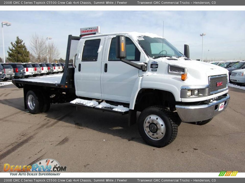 2008 GMC C Series Topkick C5500 Crew Cab 4x4 Chassis Summit White / Pewter Photo #5