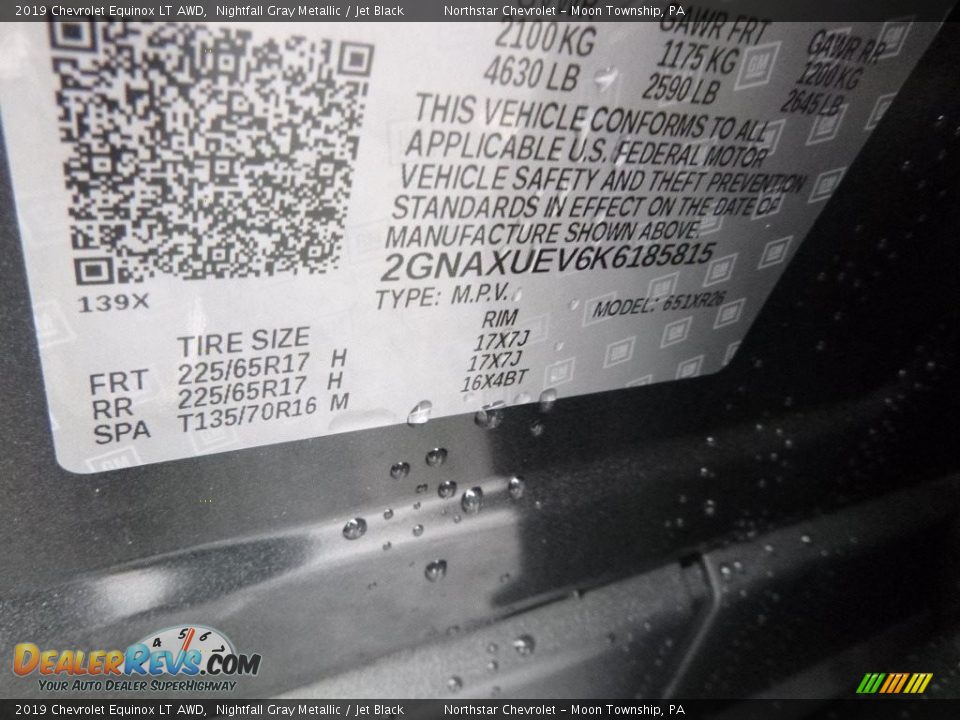 2019 Chevrolet Equinox LT AWD Nightfall Gray Metallic / Jet Black Photo #15