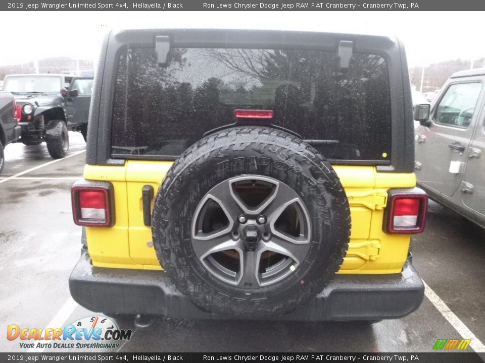 2019 Jeep Wrangler Unlimited Sport 4x4 Hellayella / Black Photo #5