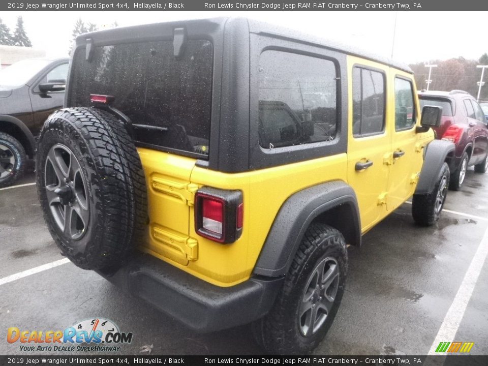 2019 Jeep Wrangler Unlimited Sport 4x4 Hellayella / Black Photo #6