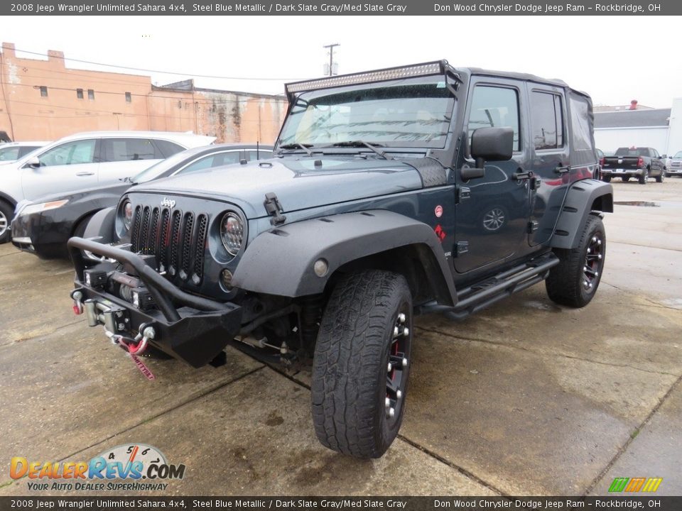 2008 Jeep Wrangler Unlimited Sahara 4x4 Steel Blue Metallic / Dark Slate Gray/Med Slate Gray Photo #9