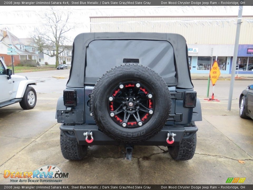 2008 Jeep Wrangler Unlimited Sahara 4x4 Steel Blue Metallic / Dark Slate Gray/Med Slate Gray Photo #12