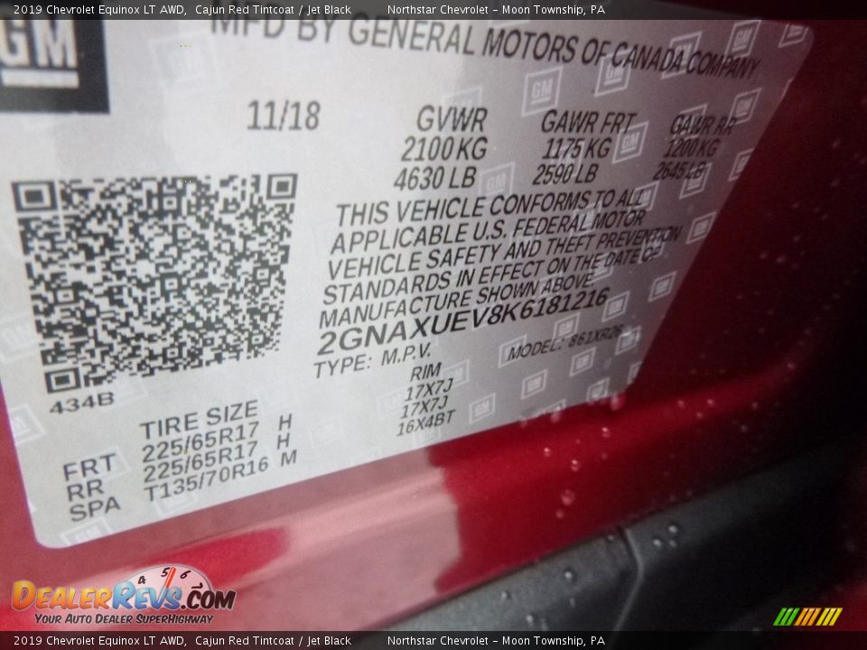 2019 Chevrolet Equinox LT AWD Cajun Red Tintcoat / Jet Black Photo #17