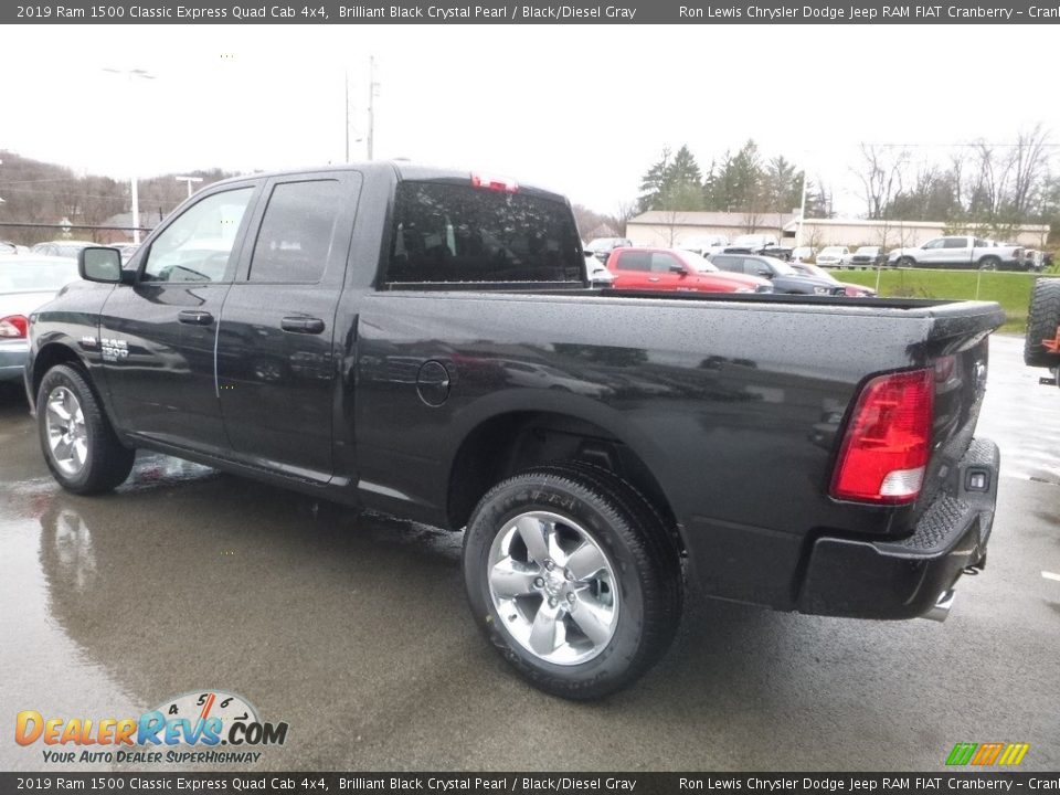 2019 Ram 1500 Classic Express Quad Cab 4x4 Brilliant Black Crystal Pearl / Black/Diesel Gray Photo #3