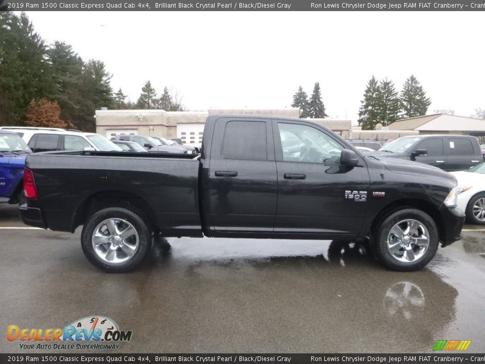 2019 Ram 1500 Classic Express Quad Cab 4x4 Brilliant Black Crystal Pearl / Black/Diesel Gray Photo #6