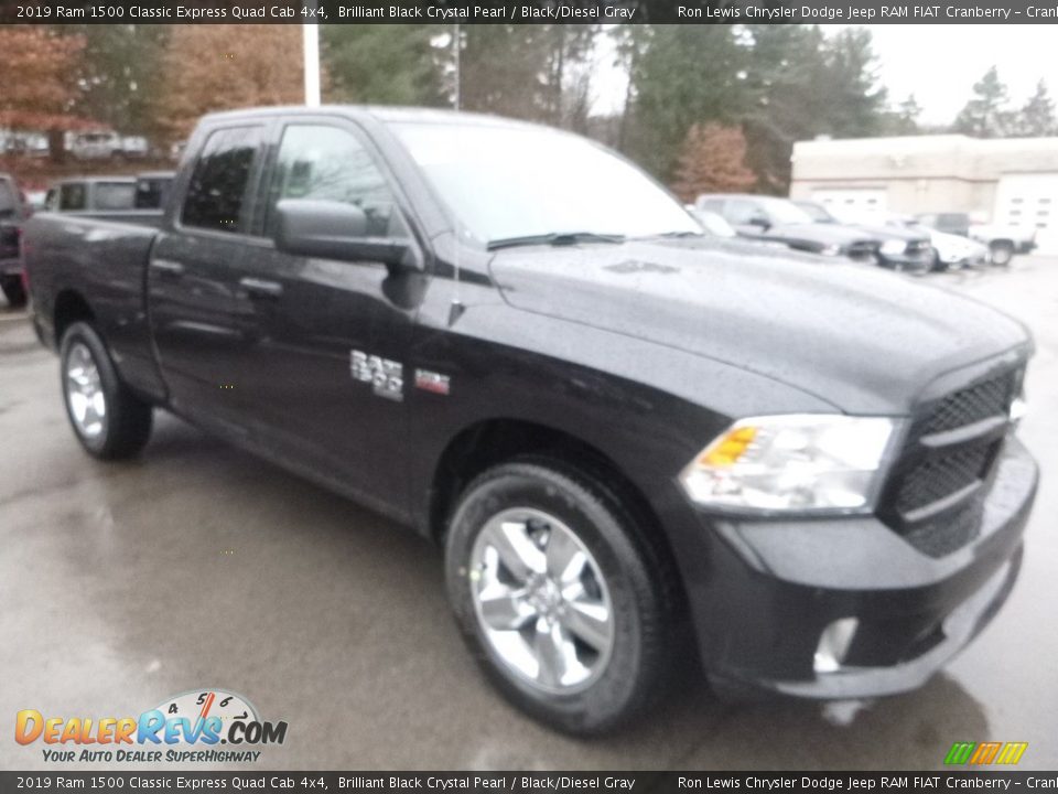 2019 Ram 1500 Classic Express Quad Cab 4x4 Brilliant Black Crystal Pearl / Black/Diesel Gray Photo #7