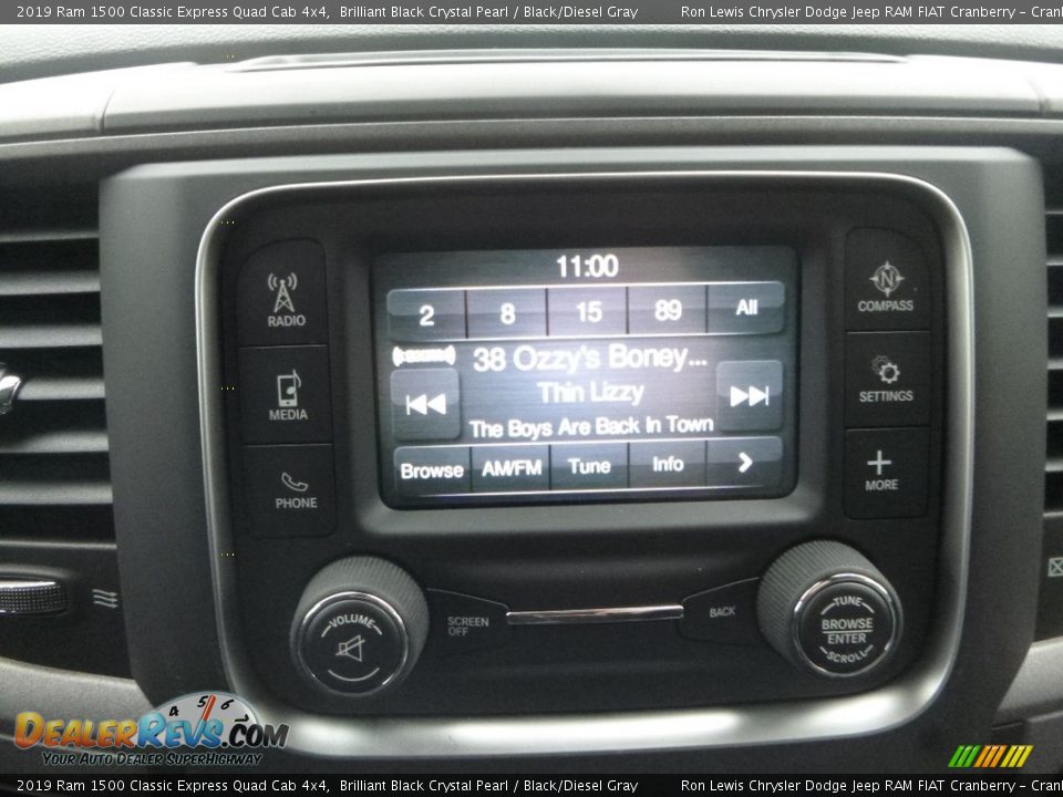 2019 Ram 1500 Classic Express Quad Cab 4x4 Brilliant Black Crystal Pearl / Black/Diesel Gray Photo #17