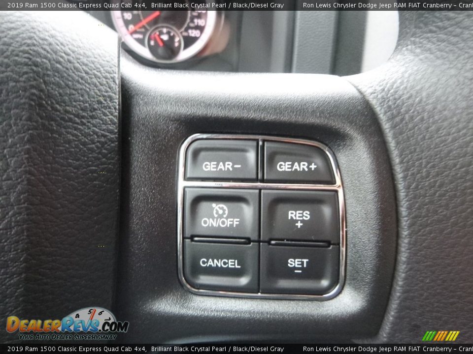 2019 Ram 1500 Classic Express Quad Cab 4x4 Brilliant Black Crystal Pearl / Black/Diesel Gray Photo #19