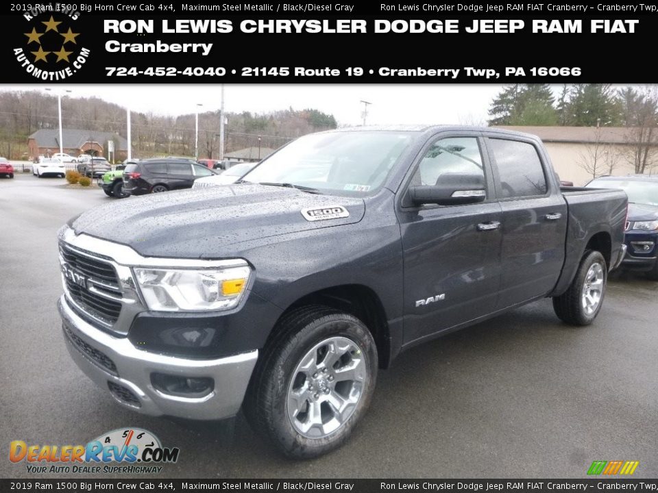 2019 Ram 1500 Big Horn Crew Cab 4x4 Maximum Steel Metallic / Black/Diesel Gray Photo #1