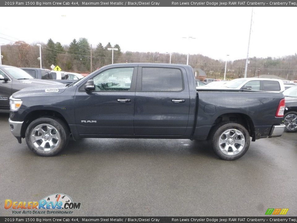2019 Ram 1500 Big Horn Crew Cab 4x4 Maximum Steel Metallic / Black/Diesel Gray Photo #2