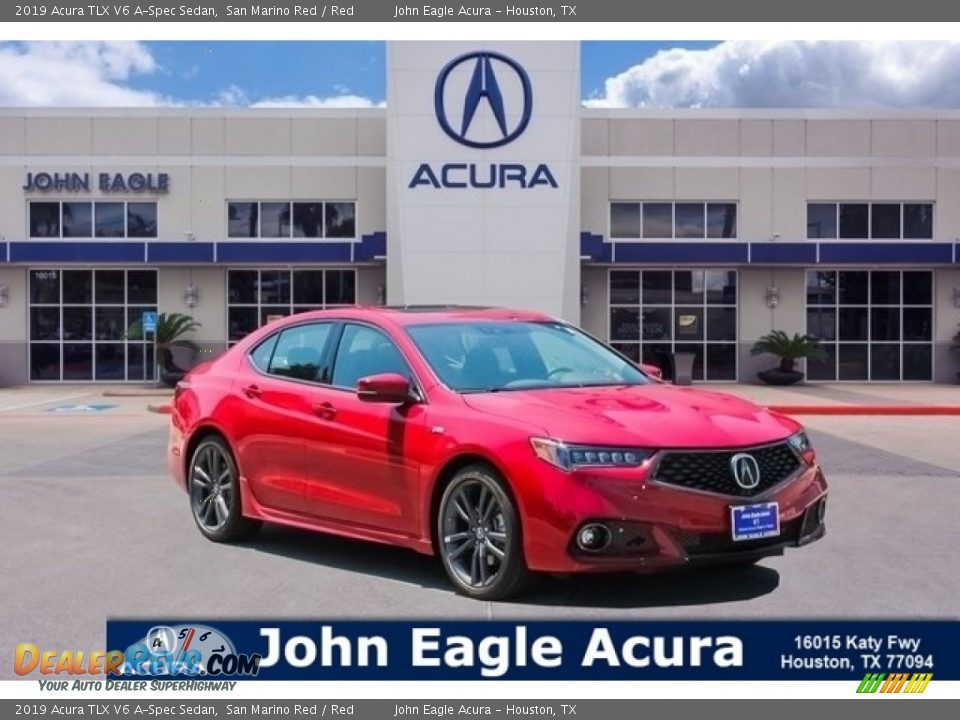 2019 Acura TLX V6 A-Spec Sedan San Marino Red / Red Photo #1