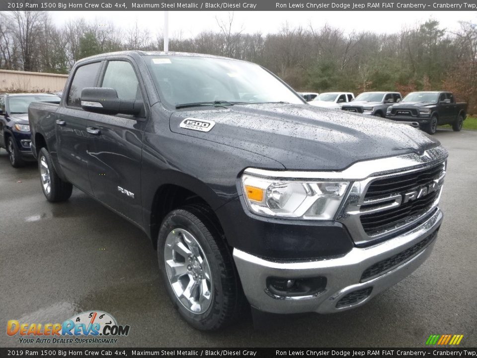 2019 Ram 1500 Big Horn Crew Cab 4x4 Maximum Steel Metallic / Black/Diesel Gray Photo #7