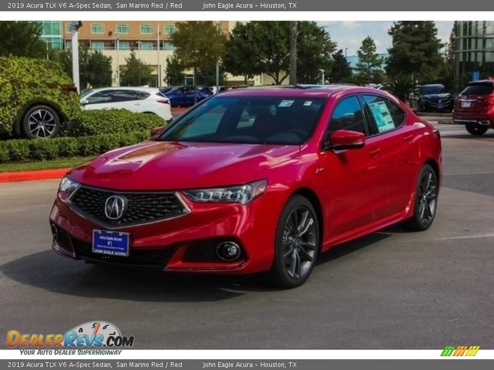 2019 Acura TLX V6 A-Spec Sedan San Marino Red / Red Photo #3