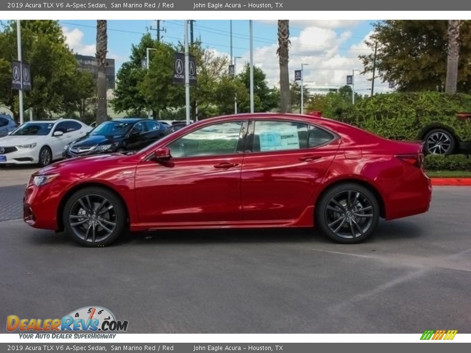 2019 Acura TLX V6 A-Spec Sedan San Marino Red / Red Photo #4