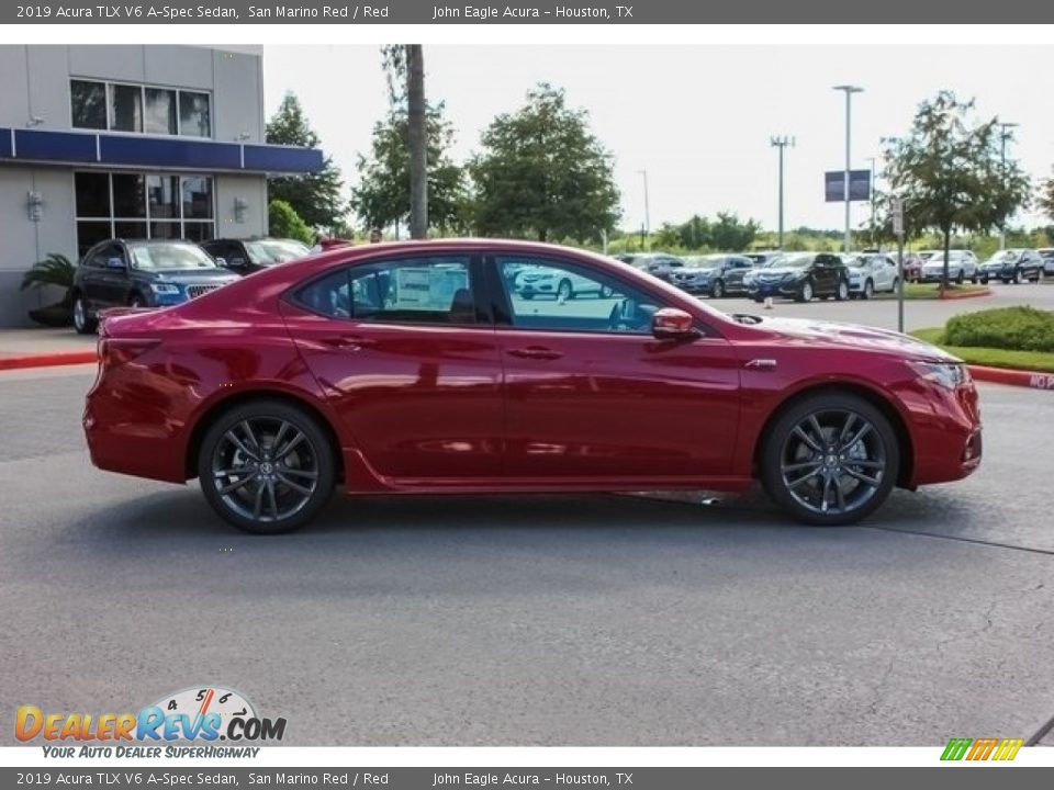 2019 Acura TLX V6 A-Spec Sedan San Marino Red / Red Photo #8