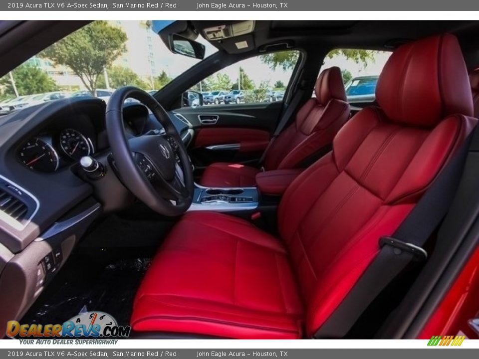 2019 Acura TLX V6 A-Spec Sedan San Marino Red / Red Photo #16