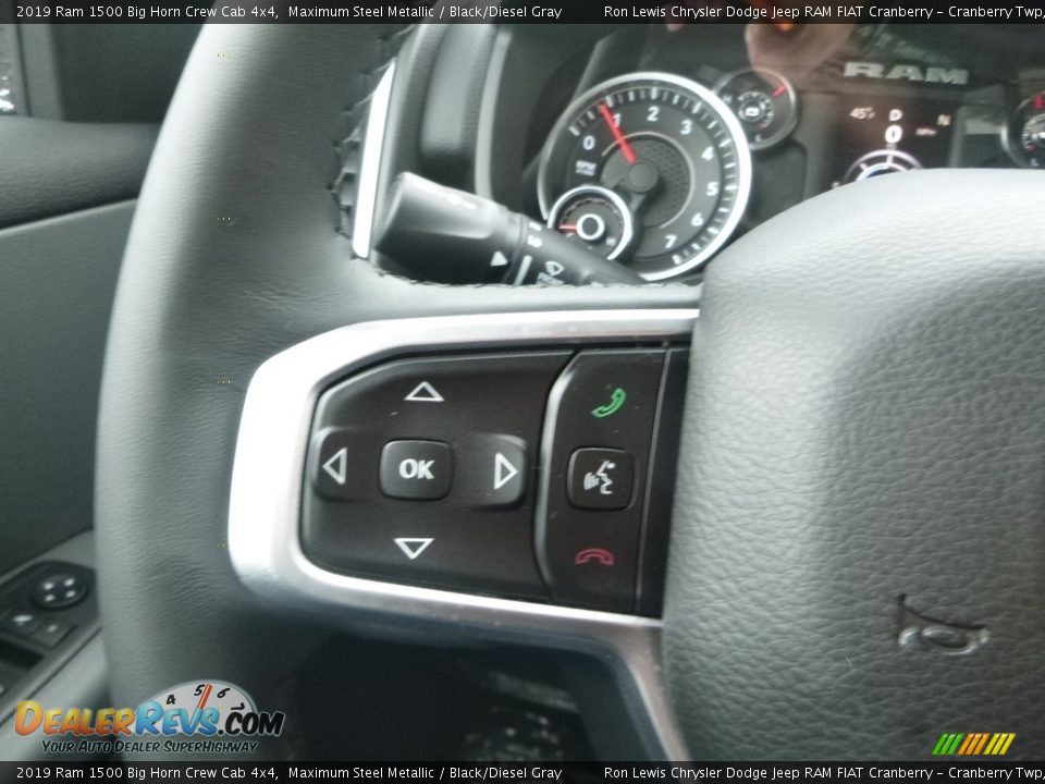 2019 Ram 1500 Big Horn Crew Cab 4x4 Maximum Steel Metallic / Black/Diesel Gray Photo #19