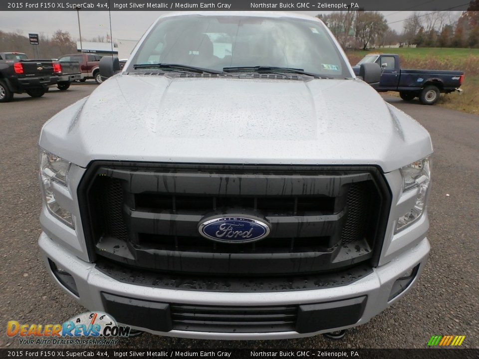 2015 Ford F150 XL SuperCab 4x4 Ingot Silver Metallic / Medium Earth Gray Photo #2