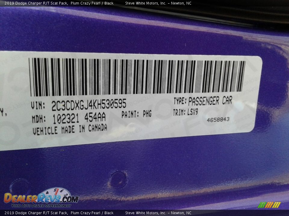 2019 Dodge Charger R/T Scat Pack Plum Crazy Pearl / Black Photo #34