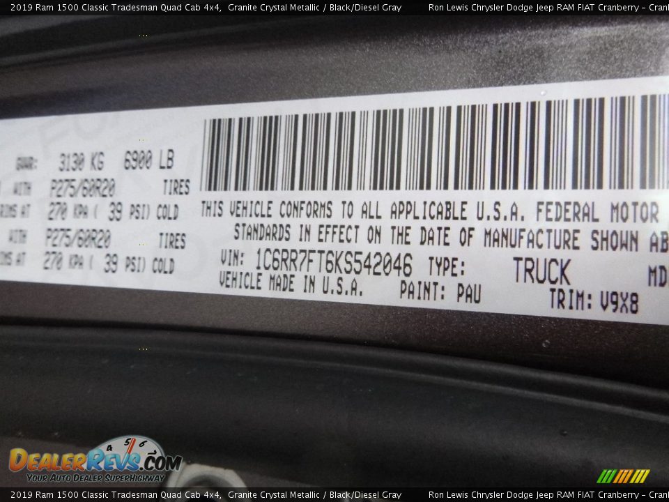 2019 Ram 1500 Classic Tradesman Quad Cab 4x4 Granite Crystal Metallic / Black/Diesel Gray Photo #16