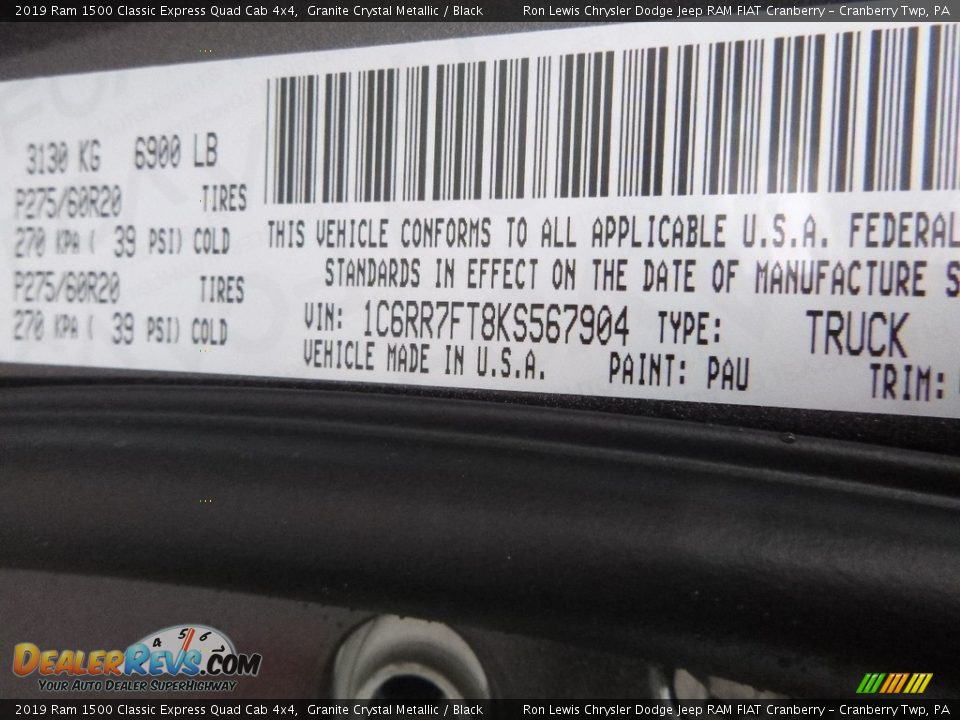 2019 Ram 1500 Classic Express Quad Cab 4x4 Granite Crystal Metallic / Black Photo #14