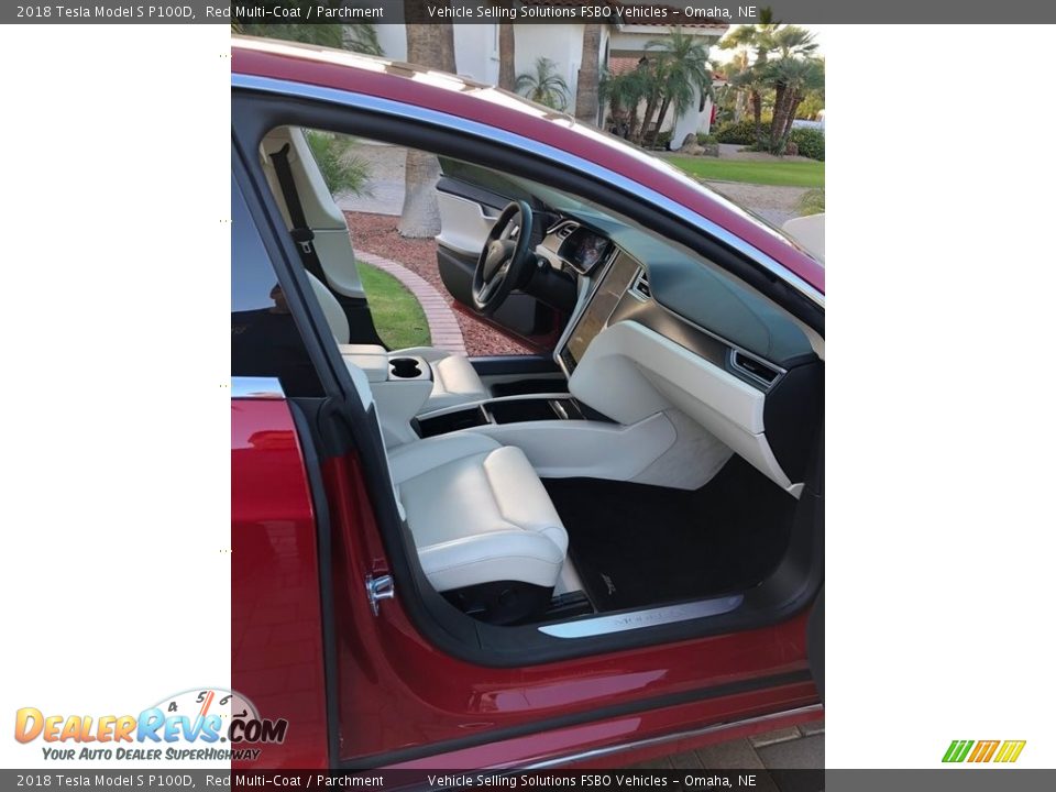 2018 Tesla Model S P100D Red Multi-Coat / Parchment Photo #8