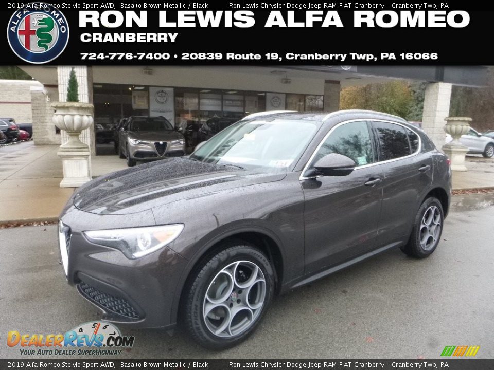 2019 Alfa Romeo Stelvio Sport AWD Basalto Brown Metallic / Black Photo #1
