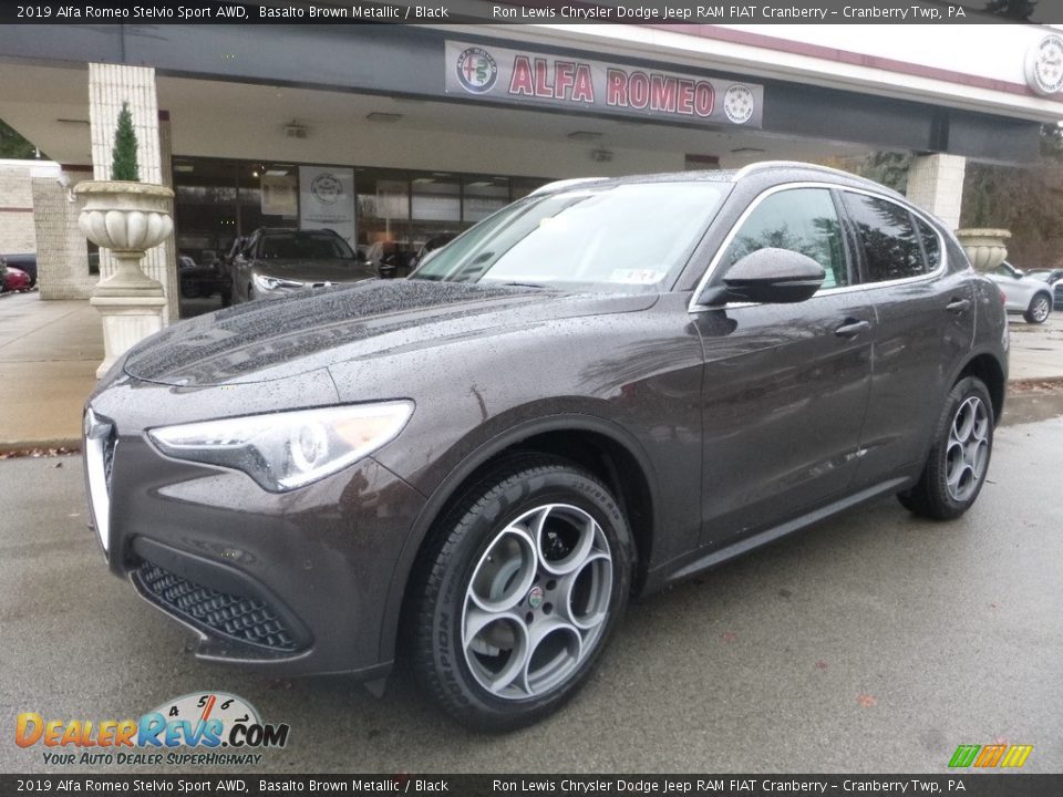 2019 Alfa Romeo Stelvio Sport AWD Basalto Brown Metallic / Black Photo #2
