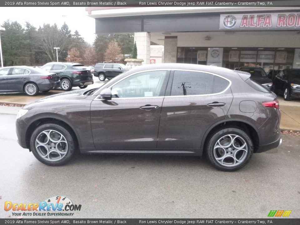 2019 Alfa Romeo Stelvio Sport AWD Basalto Brown Metallic / Black Photo #4