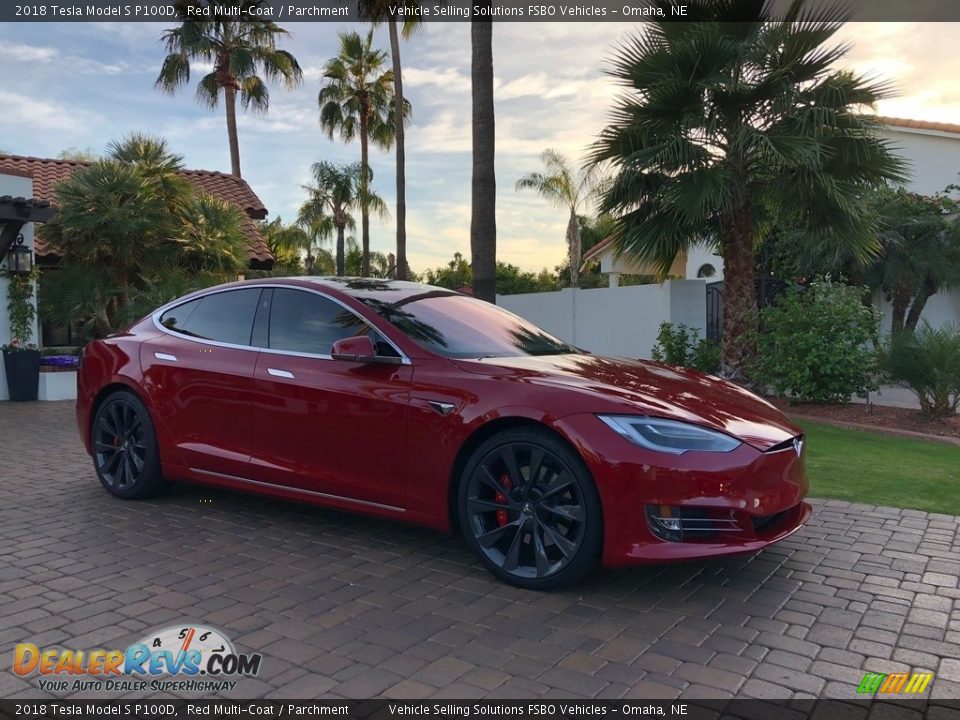 2018 Tesla Model S P100D Red Multi-Coat / Parchment Photo #20