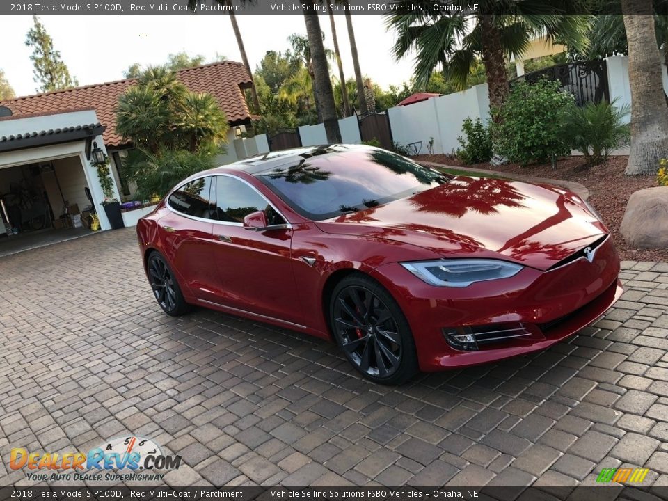 2018 Tesla Model S P100D Red Multi-Coat / Parchment Photo #21