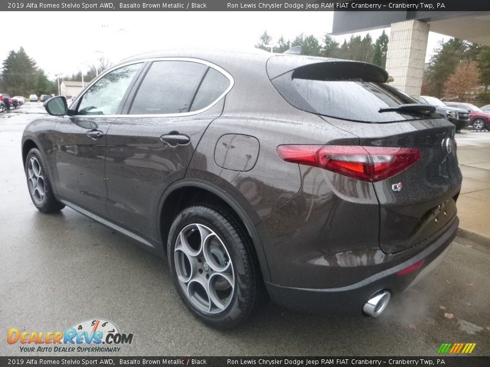 2019 Alfa Romeo Stelvio Sport AWD Basalto Brown Metallic / Black Photo #6