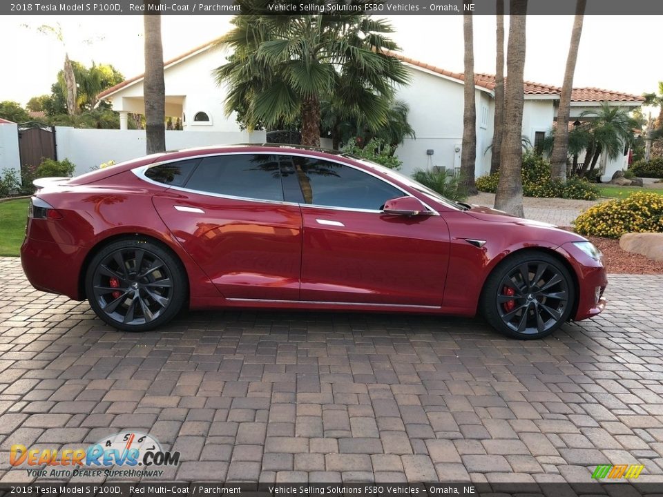 2018 Tesla Model S P100D Red Multi-Coat / Parchment Photo #22