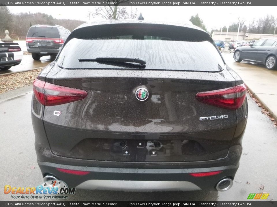 2019 Alfa Romeo Stelvio Sport AWD Basalto Brown Metallic / Black Photo #7