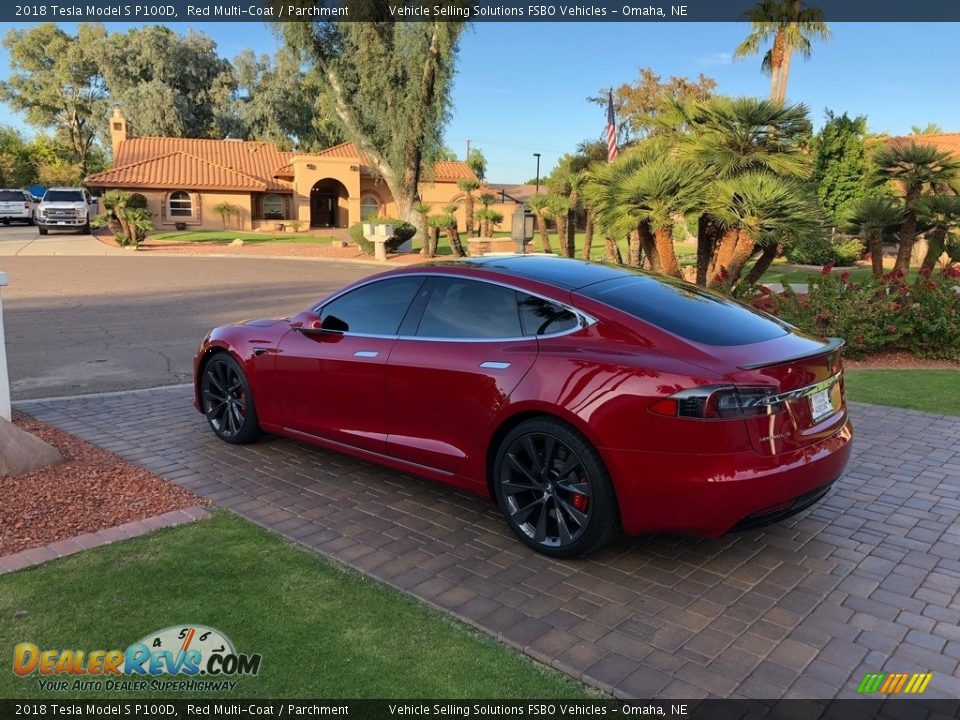 2018 Tesla Model S P100D Red Multi-Coat / Parchment Photo #23