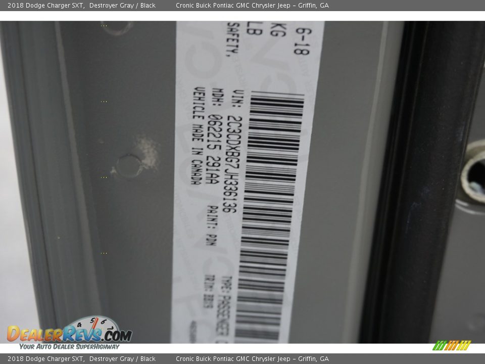 2018 Dodge Charger SXT Destroyer Gray / Black Photo #14