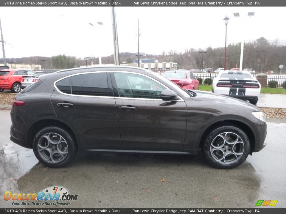 2019 Alfa Romeo Stelvio Sport AWD Basalto Brown Metallic / Black Photo #10