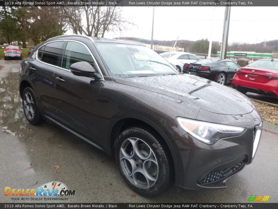 2019 Alfa Romeo Stelvio Sport AWD Basalto Brown Metallic / Black Photo #11