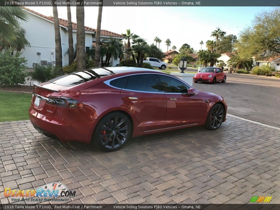 2018 Tesla Model S P100D Red Multi-Coat / Parchment Photo #27