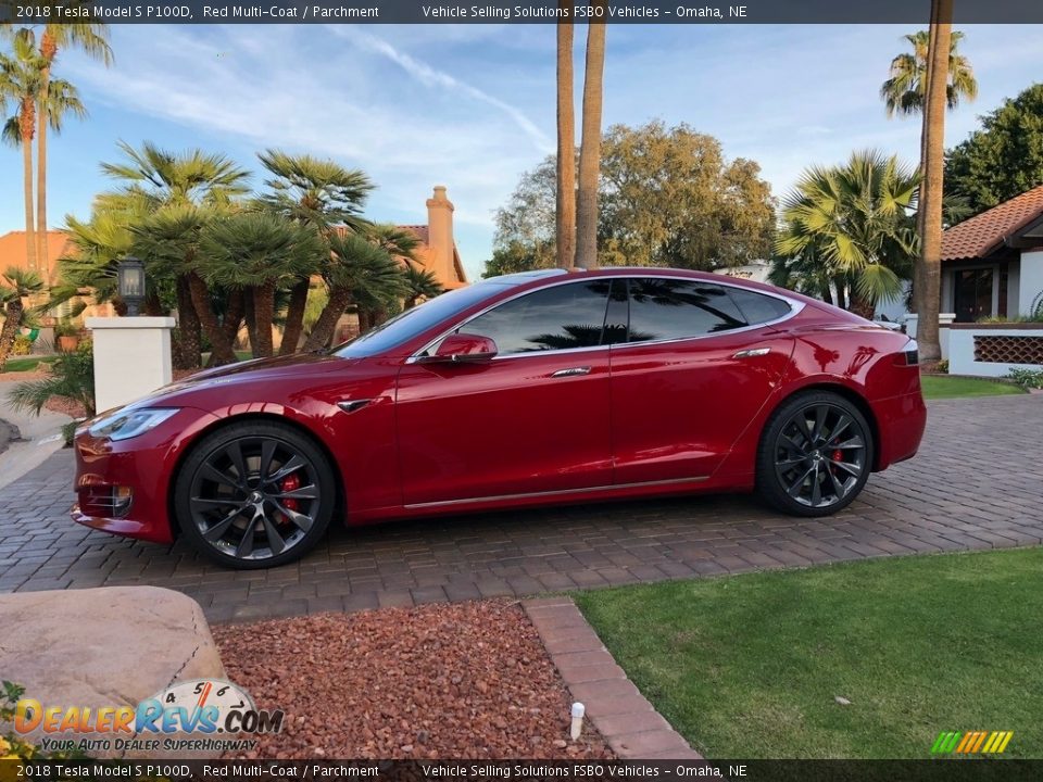 Red Multi-Coat 2018 Tesla Model S P100D Photo #28