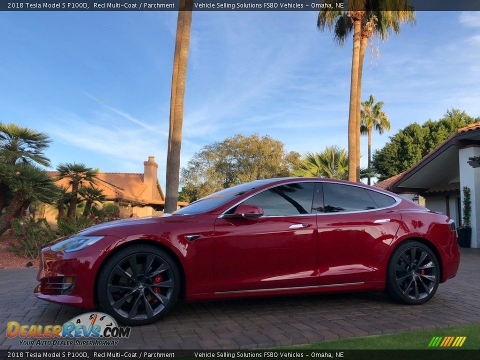 2018 Tesla Model S P100D Red Multi-Coat / Parchment Photo #30
