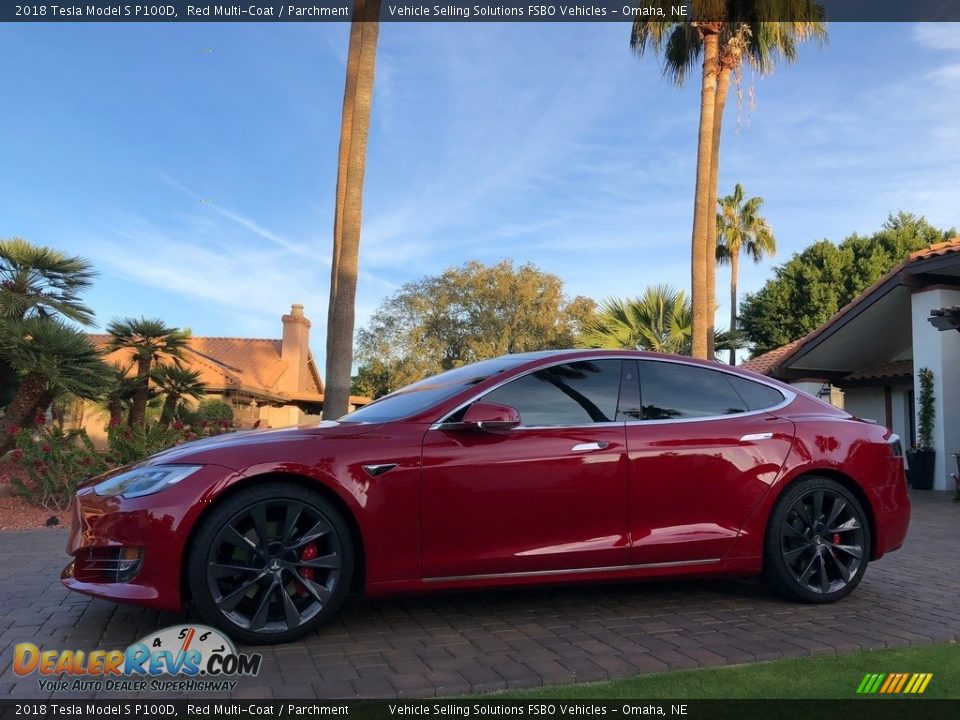 2018 Tesla Model S P100D Red Multi-Coat / Parchment Photo #31