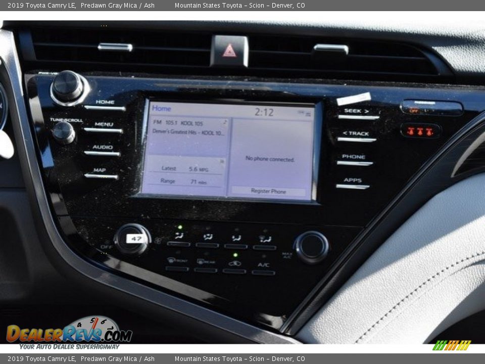 2019 Toyota Camry LE Predawn Gray Mica / Ash Photo #10