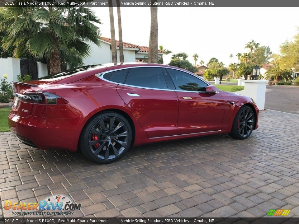 2018 Tesla Model S P100D Red Multi-Coat / Parchment Photo #33
