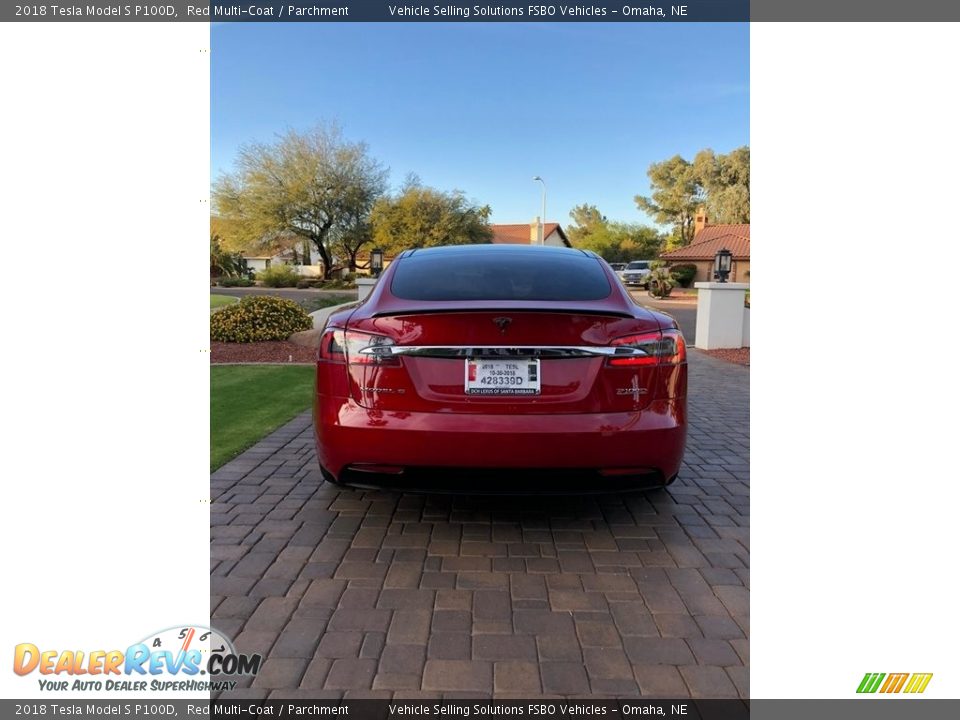 2018 Tesla Model S P100D Red Multi-Coat / Parchment Photo #36