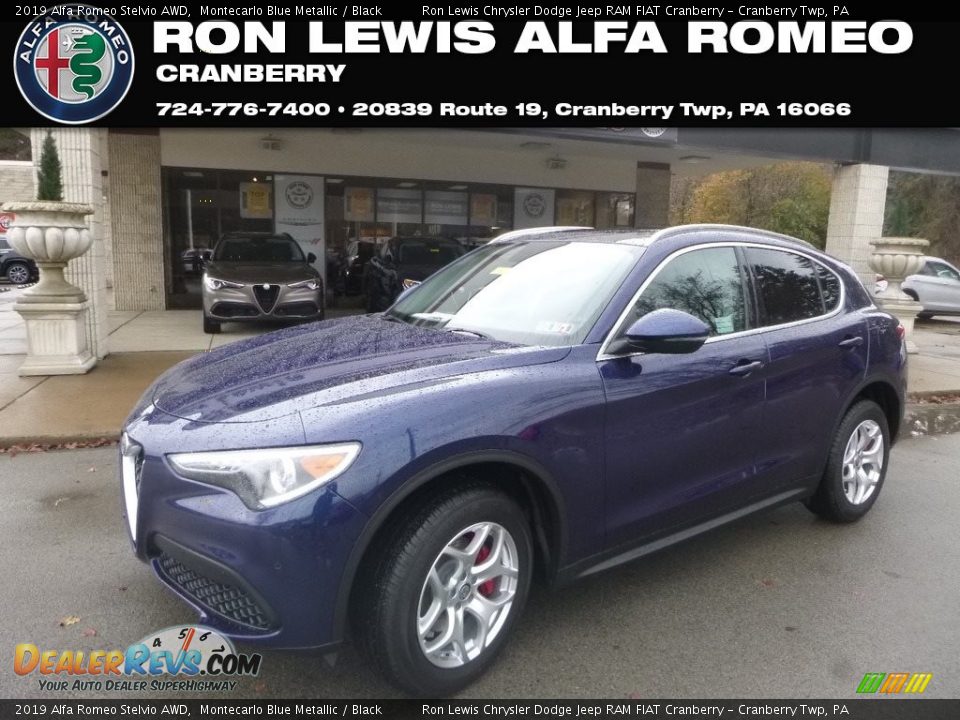 2019 Alfa Romeo Stelvio AWD Montecarlo Blue Metallic / Black Photo #1