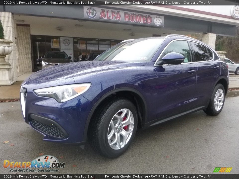 2019 Alfa Romeo Stelvio AWD Montecarlo Blue Metallic / Black Photo #2