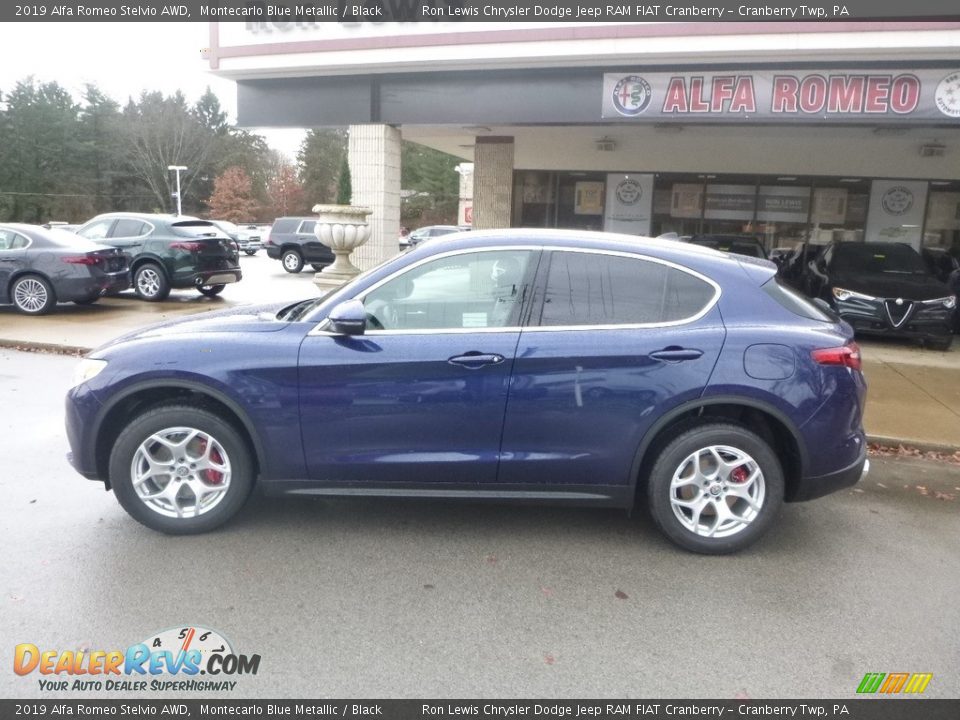 2019 Alfa Romeo Stelvio AWD Montecarlo Blue Metallic / Black Photo #3